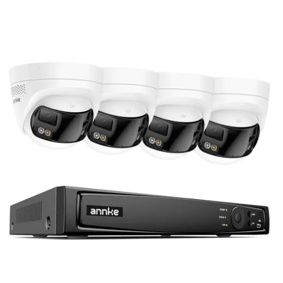 Sikkerhedskamera System, 180° Panoramisk Udsigt, 8MP Højkvalitets Billede,6MP 51HD 4Pcs Kits, Ingen