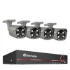Sikkerhedskamera System, 8 Kanaler, To-Vejs Lydkommunikation,8CH 4PCS 5MP KAMERA, 4T Indbygget HDD