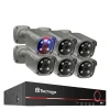 Sikkerhedskamera System, 8 Kanaler, AI Ansigtsgenkendelse,8CH 6stk Kamera 8MP, 1T