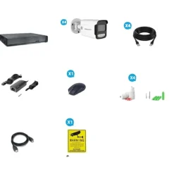 Sikkerhedskamera System, 5 MP Opløsning, Nattesyn Funktion,8CH NVR 4 KAMERA, 4T