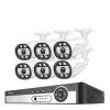 Sikkerhedskamera system, AI ansigtsdetektion, farve natvision,8CH NVR 6PCS KAMERA 5MP, Ingen