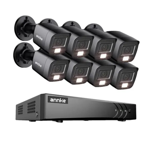 Sikkerhedskamera System, AI Detektion, Farve Natvision,8Pcs 0TB