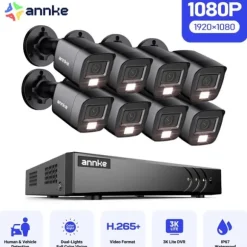 Sikkerhedskamera System, AI Detektion, Farve Natvision,8Pcs 0TB