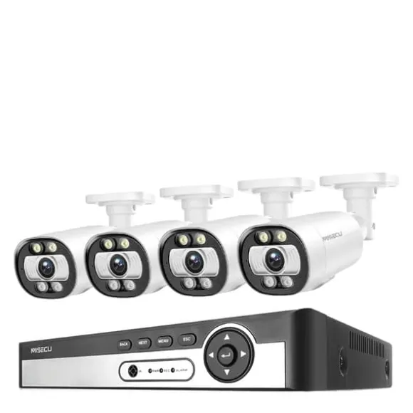 Sikkerhedskamera system, AI ansigtsdetektion, farve natvision,8CH NVR 4PCS KAMERA 5MP, 1T