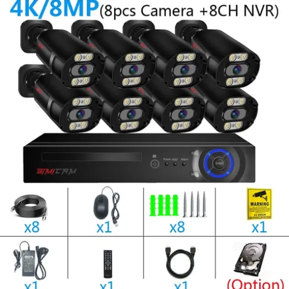 Sikkerhedskamera System, 4K Ultra HD, 8 Kanal NVR,Ingen, 8CH NVR 8 KAMERA