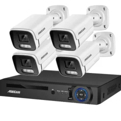 Sikkerhedskamera system, 4K opløsning, AI farve natvision, , 2T, 4CH NVR and 4 Camera