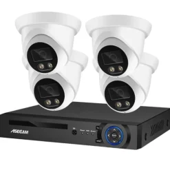 Sikkerhedskamera system, 8MP 4K opløsning, AI farve natvision, , 4CH NVR and 4 Camera, 1T