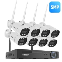 Sikkerhedskamera System, 5MP Opløsning, Nattesyn Støtte,Ingen, 8stk 5MP Kamera