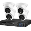 Sikkerhedskamera system, 8MP 4K opløsning, AI farve natvision, , 4CH NVR and 4 Camera, None