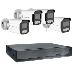Sikkerhedskamera System, 5MP Opløsning, To-Vejs Lyd,8CH NVR 4 KAMERA, 1T