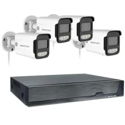 Sikkerhedskamera System, 5MP Opløsning, To-Vejs Lyd,8CH NVR 4 KAMERA, 1T