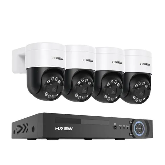 Sikkerhedskamera System, 8MP Opløsning, Fjernadgang,4stk 8MP Kamera, 2T