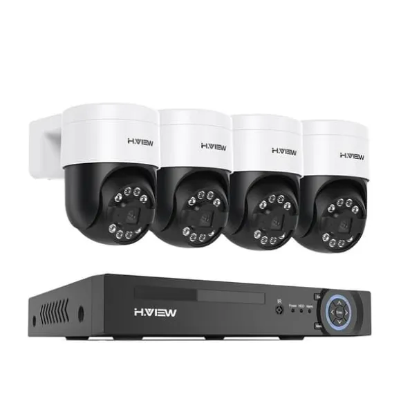 Sikkerhedskamera System, 8MP Opløsning, Fjernadgang,2T, 4stk 5MP Kamera