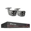 Sikkerhedskamera System, 5MP Opløsning, Nattesyn Funktion,EU Stik, 8CH 2Pcs 5MP Kamera, 3T（udendørs sport）
