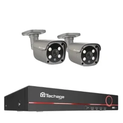 Sikkerhedskamera System, 5MP Opløsning, Nattesyn Funktion,EU Stik, 8CH 2Pcs 5MP Kamera, 3T（udendørs sport）