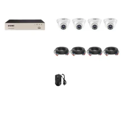 Sikkerhedskamera System, 1080P HD Opløsning, 8 Kanals DVR Optager, Himmelblå, Ingen