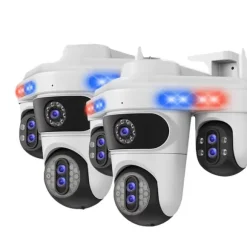 Sikkerhedskamera, 10X optisk zoom, nattevision,2Pcs Hvid Kamera, EU Stik