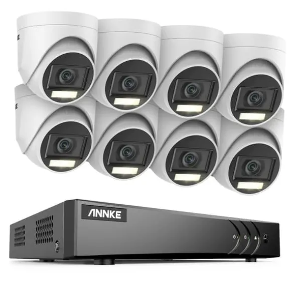 Sikkerhedskamerasystem, 5MP højopløsningskvalitet, 8CH DVR med nattevision,8CH DVR 8Pcs Kits, Ingen