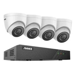 Sikkerhedskamerasystem, 5MP opløsning, 8-kanals videoindgang, MicroSD-lagring,Ingen, 8CH NVR 4Pcs Kamera