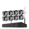 Sikkerhedskamerasystem, PTZ-funktionalitet, trådløs forbindelse, 8CH 3MP 8PCS CAM, ingen indbygget HDD