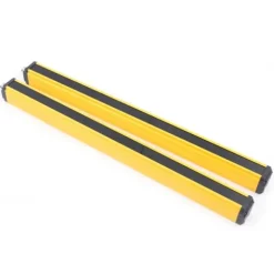 Sikkerheds-lysgardin - Sensorafbryder - 10 stråler - Registreringsafstand 3 m - Udgang NPN/NC - Kabel 2,2 m (2 stk) - Hus i aluminiumlegering - Gul