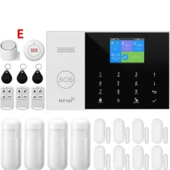 Sikkerhedssensor, Trådløs forbindelse, Smart home integration,EU Stik, 4G WiFi Kit E