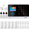 Sikkerhedssystem, trådløs forbindelse, 99 zoner, kompatibel med Alexa,4G WiFi Kit F, EU stik