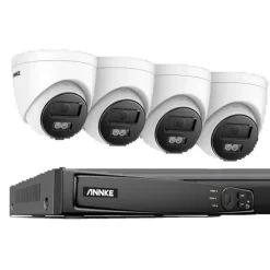 Sikkerhedssystem, Ultra HD opløsning, PoE netværksforbindelse, 8CH NVR 4 stk kamera, Ingen