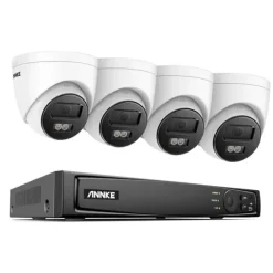 Sikkerhedssystem, Ultra HD opløsning, PoE netværksforbindelse, 8CH NVR 4 stk kamera, Ingen