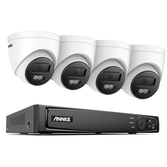 Sikkerhedssystem, Ultra HD opløsning, PoE netværksforbindelse, 8CH NVR 4 stk kamera, Ingen