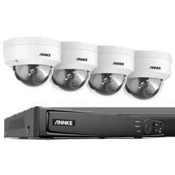 Sikkerhedssystem, Ultra HD opløsning, PoE netværksforbindelse, 8CH NVR 4 stk kamera, Ingen