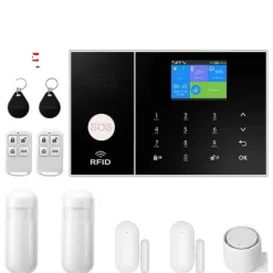 Sikkerhedssystemkit, trådløs forbindelse, smart home integration, dør/vinduesensor,EU stik, 4G WiFi Kit B