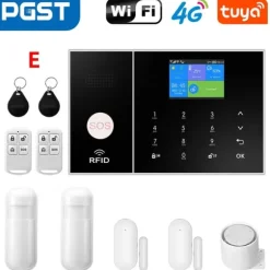 Sikkerhedssystemkit, trådløs forbindelse, smart home integration, dør/vinduesensor,EU stik, 4G WiFi Kit B