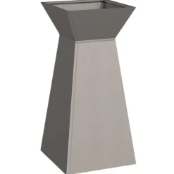 Søjle Plantekasse 2 pcs - Trapezoidalt design | Farve: Sølv | Størrelse: 35x35x73 cm