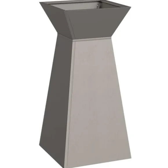 Søjle Plantekasse 2 pcs - Trapezoidalt design | Farve: Sølv | Størrelse: 35x35x73 cm