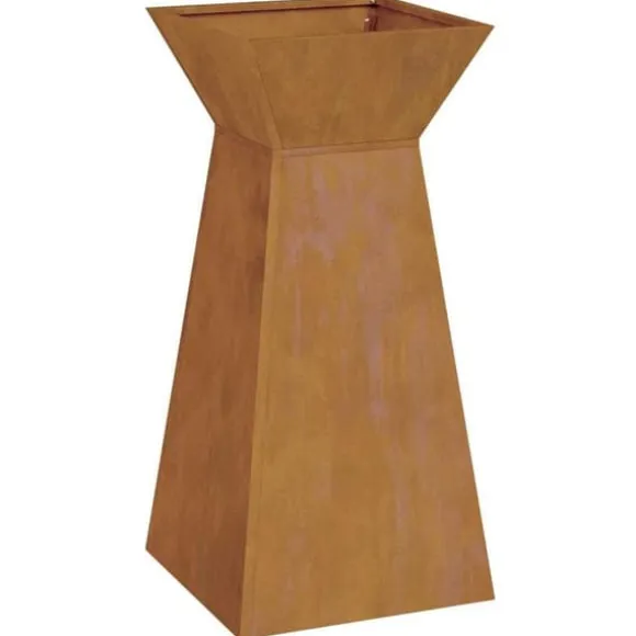 Søjle Plantekasse 2 pcs - Trapezoidalt design | Farve: Sølv | Størrelse: 35x35x73 cm