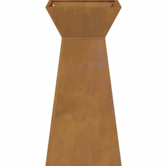 Søjle Plantekasse 2 pcs - Trapezoidalt design | Farve: Sølv | Størrelse: 35x35x73 cm