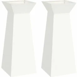 Søjle Plantekasse 2 stk - Moderne Design i Stål | Størrelse: 40x40x100 cm | Farve: Hvid