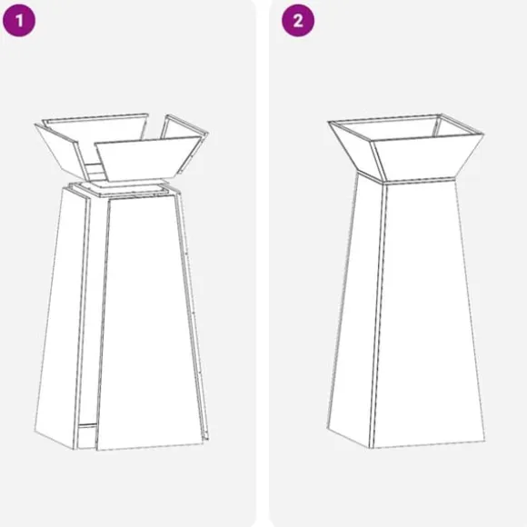 Søjle Plantekasse 2 stk - Moderne Design i Stål | Størrelse: 40x40x100 cm | Farve: Hvid