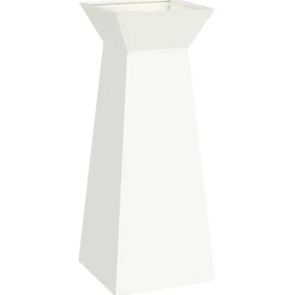 Søjle Plantekasse 2 stk - Moderne Design i Stål | Størrelse: 40x40x100 cm | Farve: Hvid