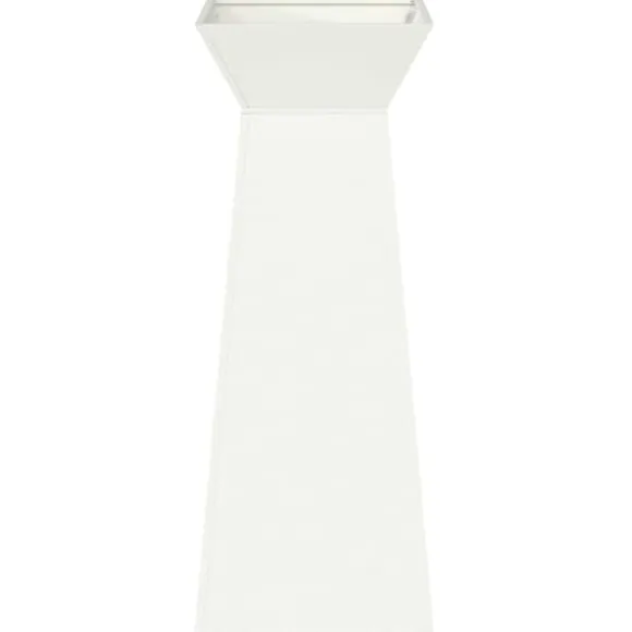 Søjle Plantekasse 2 stk - Moderne Design i Stål | Størrelse: 40x40x100 cm | Farve: Hvid