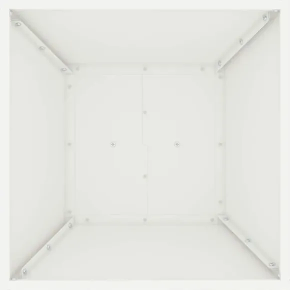 Søjle Plantekasse 2 stk - Moderne Design i Stål | Størrelse: 40x40x100 cm | Farve: Hvid