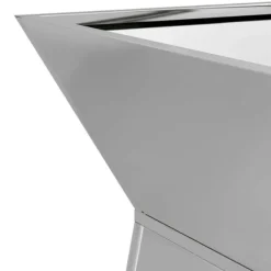 Søjle Plantekasse i stål – Moderne trapezoid design | Størrelse: 35x35x73 cm | Farve: Sølv