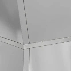 Søjle Plantekasse i stål – Moderne trapezoid design | Størrelse: 35x35x73 cm | Farve: Sølv