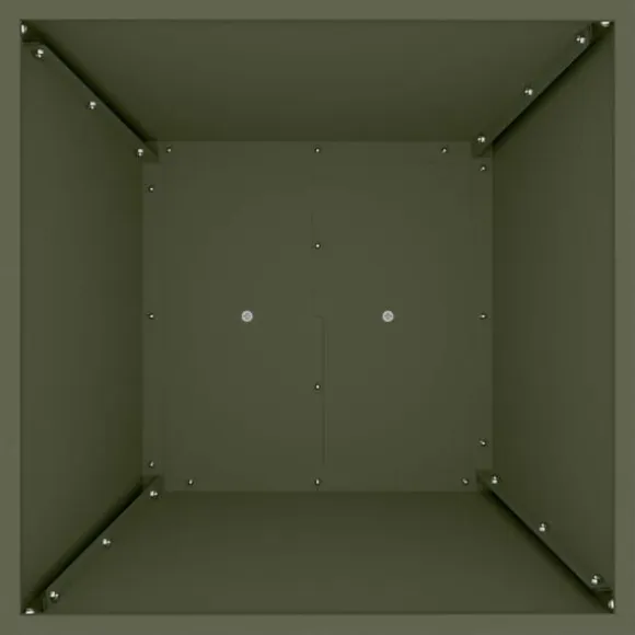 Søjle Plantekasse 2-pak - Trapezoidal Design | Farve: Olivengrøn | Størrelse: 40x40x100 cm