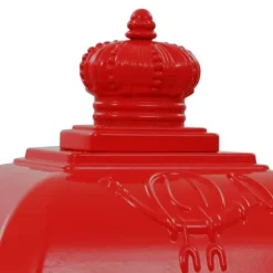 Søjlepostkasse i aluminium vintagestil - Rustbestandig design | Farve: Rød