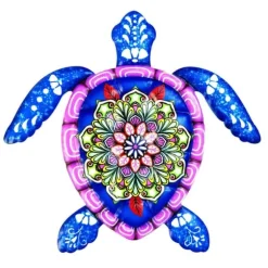 Skildpadde jern Vægskilt Have Ornament 21,5x20cm - Blå