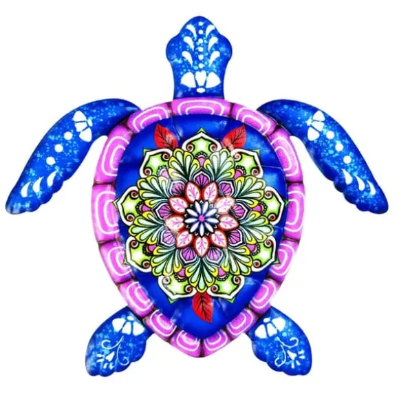 Skildpadde jern Vægskilt Have Ornament 21,5x20cm - Blå