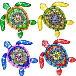 Skildpadde jern Vægskilt Have Ornament 21,5x20cm - Blå