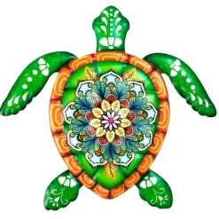 Skildpadde jern Vægskilt Have Ornament 21,5x20cm - Grøn